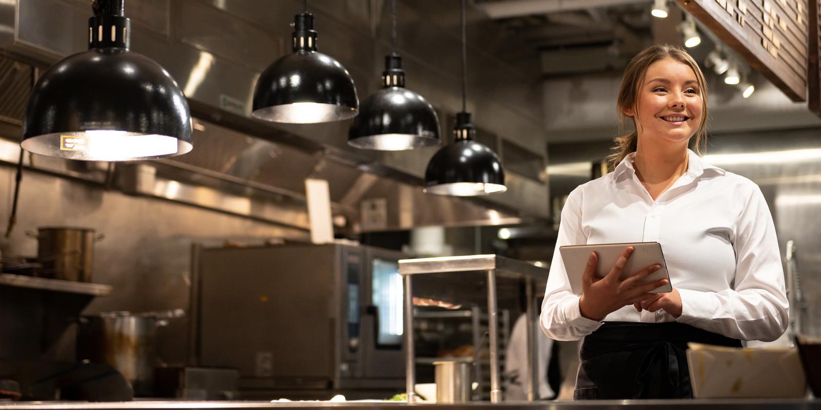 female hostess in restaurant