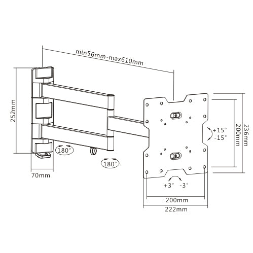 Extended Swing Arm Wall Mount