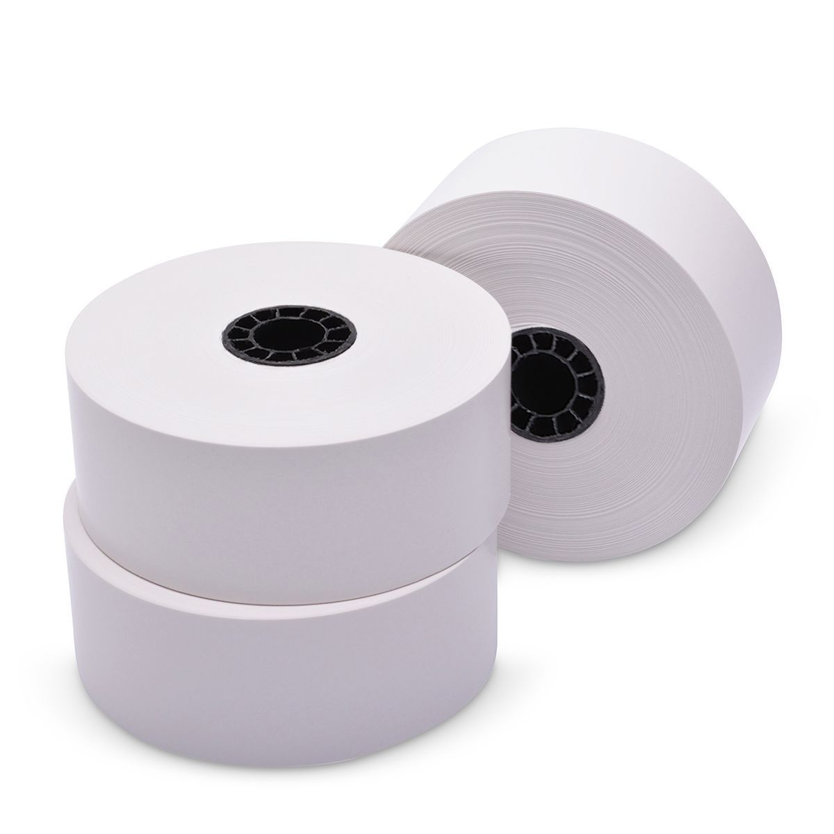 1 1/2" (40mm) x 270' Iconex Sticky Media Full Tack Linerless Labels - 12 Rolls
