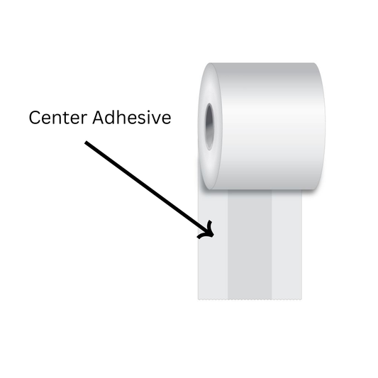 Center Stripe Adhesive Coverage Sticky Paper Liner-Free 3.125" x 160' - 24 Rolls