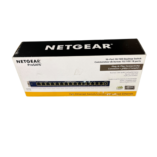 NETGEAR ProSAFE  (FS116) 16-Port 10/100 Desktop Switch Unmanaged