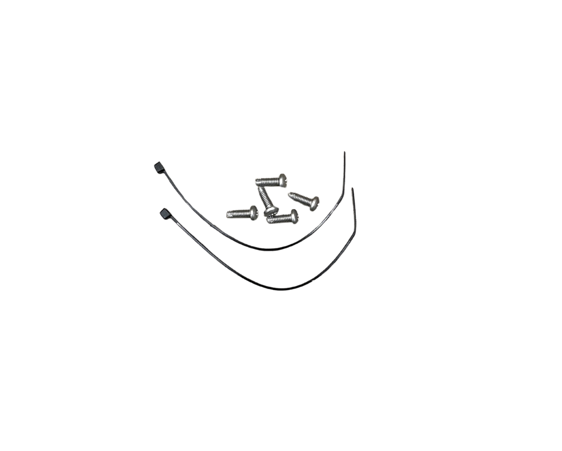 Infor bump bar metal cables and screws on white background